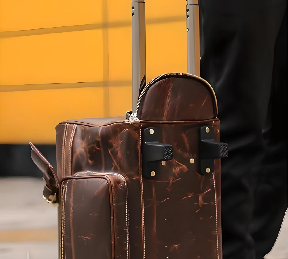 leather carry on suitcase with wheels